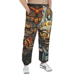 Men's Sweatpants Drawing Aztec Mask Art