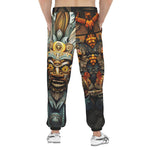 Men's Sweatpants Drawing Aztec Mask Art