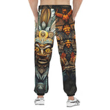 Men's Sweatpants Drawing Aztec Mask Art