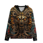 Men's Zip Up Hoodie Ancient Aztec God Mask