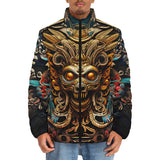 Down-Padded Puffer Jacket Ancient Aztec God Mask