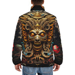 Down-Padded Puffer Jacket Ancient Aztec God Mask