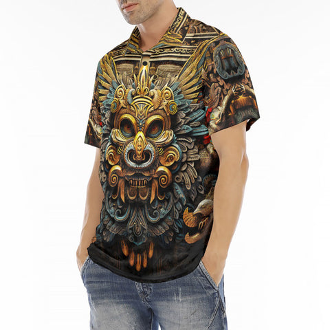 Men's Polo Shirt Art of Mayan Gods