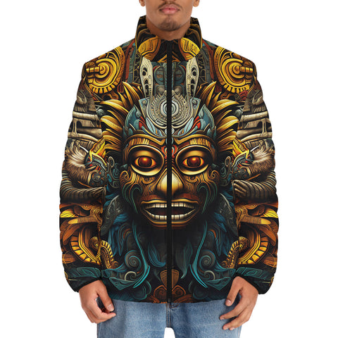 Down-Padded Puffer Jacket Ancient Aztec Mask