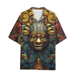 Hawaiian Shirt Ancient Aztec Mask