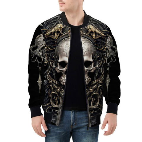 Bomber Jacket Gothic Skull Medieval Fantasy