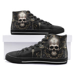 High-Top Canvas Shoes Gothic Skull Medieval Fantasy
