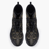 Casual Leather Chunky Boots Gothic Skull Medieval Fantasy