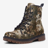 Leather Boots Brown Camouflage