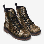 Leather Boots Brown Camouflage