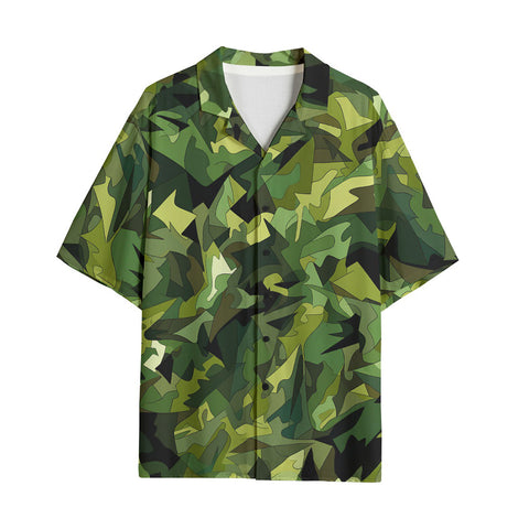 Hawaiian Shirt Green Camouflage