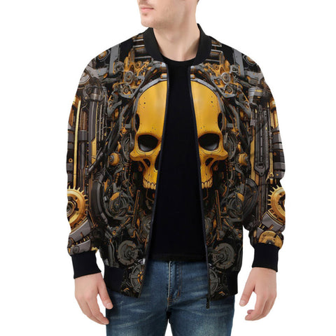 Bomber Jacket Industrial Style Robot Skull