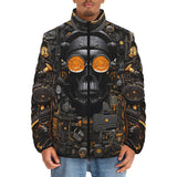 Down-Padded Puffer Jacket Industrial Style Robot Skull