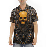 Men's Polo Shirt Industrial Style Robot Skull