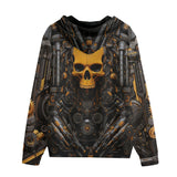 Men's Zip Up Hoodie Industrial Style Robot Skull