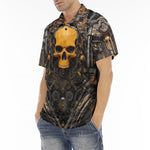 Men's Polo Shirt Industrial Style Robot Skull