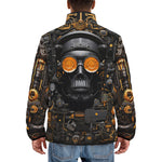 Down-Padded Puffer Jacket Industrial Style Robot Skull
