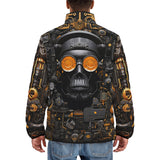 Down-Padded Puffer Jacket Industrial Style Robot Skull