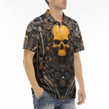 Men's Polo Shirt Industrial Style Robot Skull