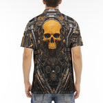 Men's Polo Shirt Industrial Style Robot Skull