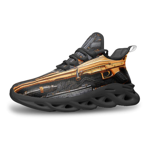Sports Sneakers Retro-Futuristic Guns and Ammo
