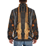 Down-Padded Puffer Jacket Retro-Futuristic Guns and Ammo
