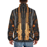 Down-Padded Puffer Jacket Retro-Futuristic Guns and Ammo