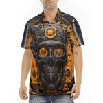 Men's Polo Shirt Robot Skull Guns and Ammo