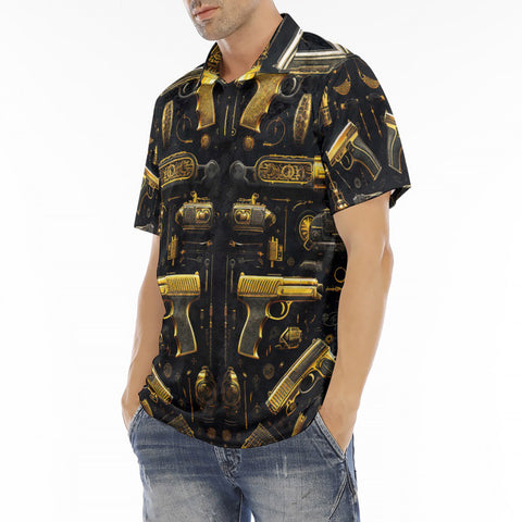 Men's Polo Shirt Golden Guns Collage