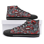 High-Top Canvas Shoes Pop-Art Style