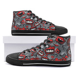 High-Top Canvas Shoes Pop-Art Style