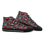 High-Top Canvas Shoes Pop-Art Style