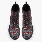 Casual Leather Chunky Boots Pop-Art Style