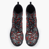 Casual Leather Chunky Boots Pop-Art Style