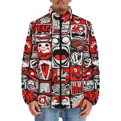 Down-Padded Puffer Jacket Pop-Art Style
