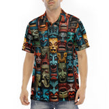 Men's Polo Shirt Aztec Art Masks