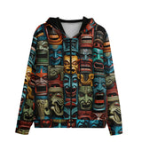 Men's Zip Up Hoodie Aztec Art Masks