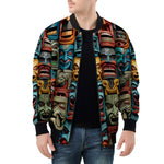 Bomber Jacket Aztec Art Masks