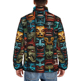 Down-Padded Puffer Jacket Aztec Art Masks