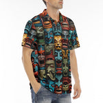 Men's Polo Shirt Aztec Art Masks