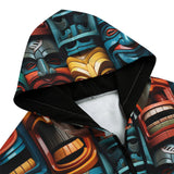 Men's Zip Up Hoodie Aztec Art Masks