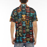 Men's Polo Shirt Aztec Art Masks