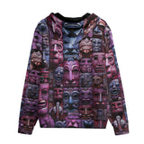 Men's Zip Up Hoodie Masks and Totems