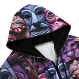 Men's Zip Up Hoodie Masks and Totems