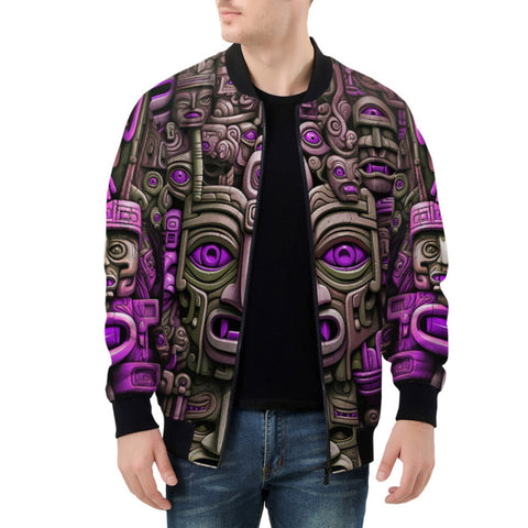 Bomber Jacket Surrealistic Masks Art