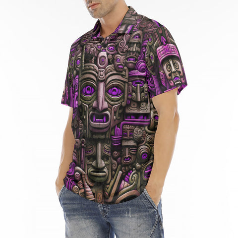 Men's Polo Shirt Surrealistic Masks Art