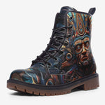 Leather Boots Art of Mayan Gods