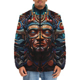Down-Padded Puffer Jacket Art of Mayan Gods