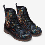 Leather Boots Art of Mayan Gods