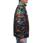 Down-Padded Puffer Jacket Art of Mayan Gods